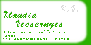 klaudia vecsernyes business card
